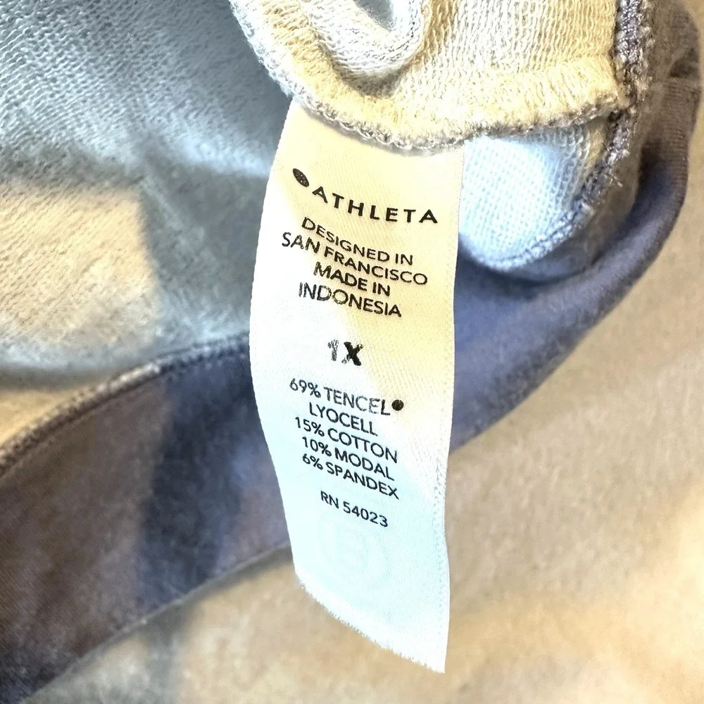 Athleta Tie-Dye Crewneck Sweatshirt in White, Blue, Yellow, Orange - Picture 7 of 9